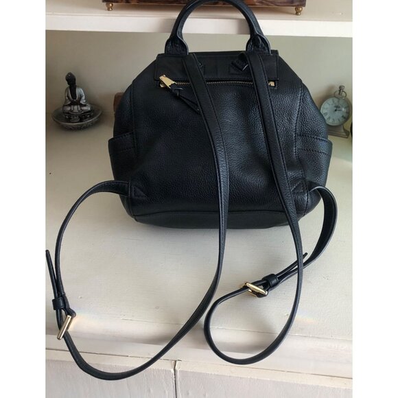 **SOLD**TORY BURCH Whipstitch Leather Logo Black Backpack - Picture 12 of 13